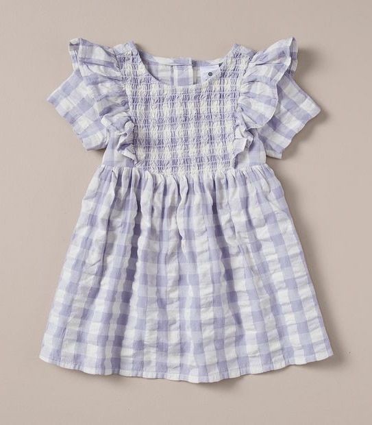 Baby Rouched Gingham Dress
