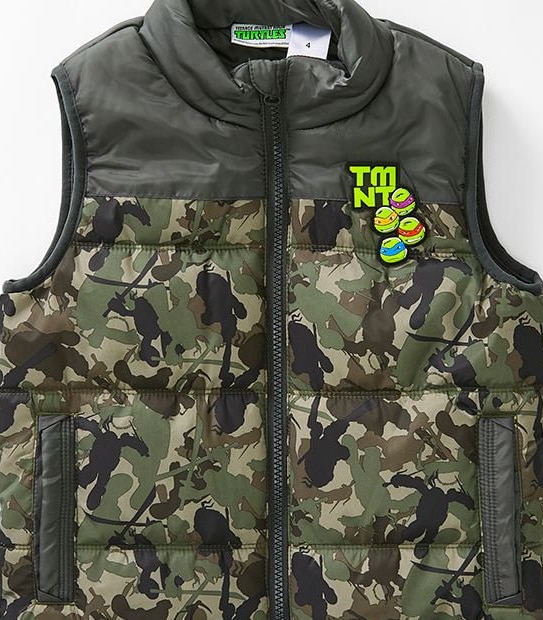 Teenage Mutant Ninja Turtle Camo Puffer Vest