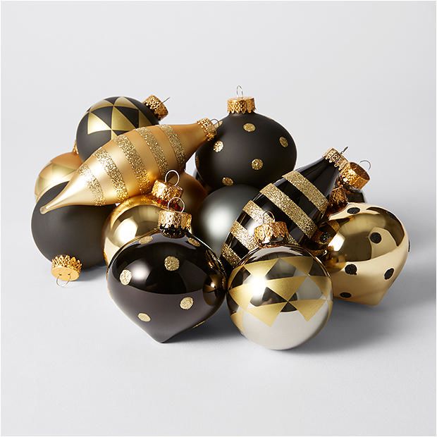 Mono Luxe 24 Piece Christmas Glass Ornaments Target Australia