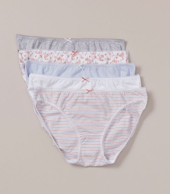 5 Pack Cotton/Elastane Bikini Briefs; Style: LBK183533