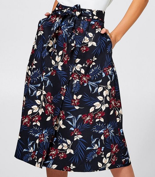 Preview A-Line Midi Skirt - Navy Print | Target Australia