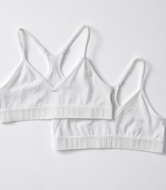 Bonds Super Stretchies Racer Crop 2 Pack - White