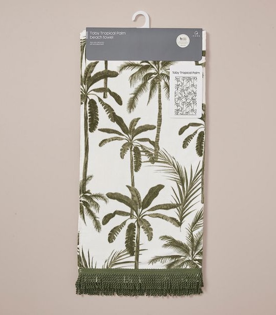 Toby Tropical Palm Beach Towel