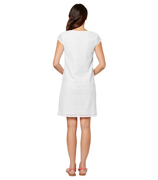 Broderie Shift Dress - White