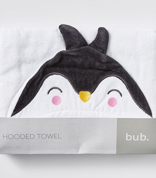 Baby Velour Hooded Towel - Penguin