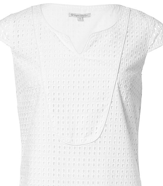 Broderie Shift Dress - White