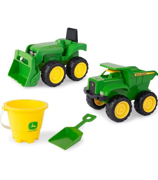 John Deere 6" Dump Truck & Tractor Vehicles With Bonus Sandbox Tools