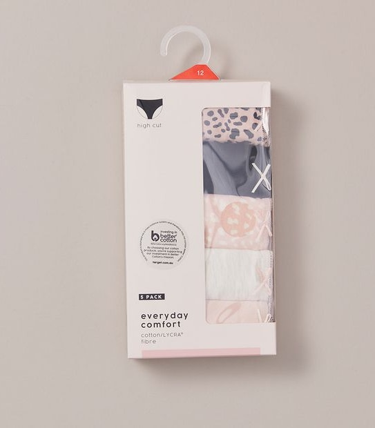 5 Pack Cotton/Elastane High Cut Briefs