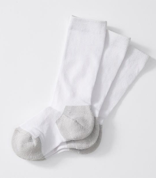3 Pack School Tuff Knee High Socks - White