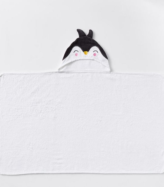 Baby Velour Hooded Towel - Penguin