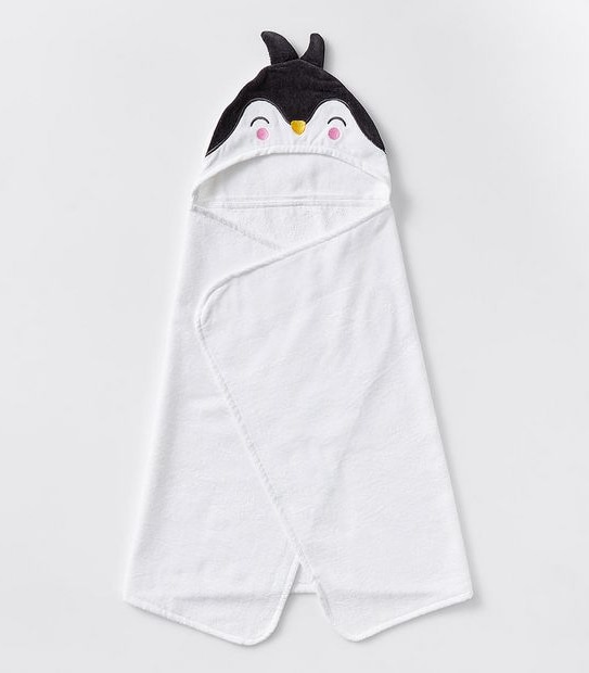 Baby Velour Hooded Towel - Penguin