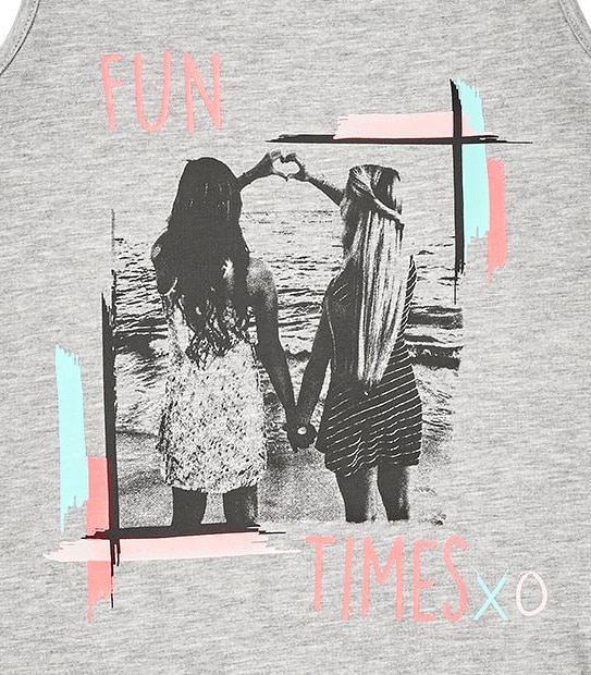 'Fun Times' Embellished Print Tank Top