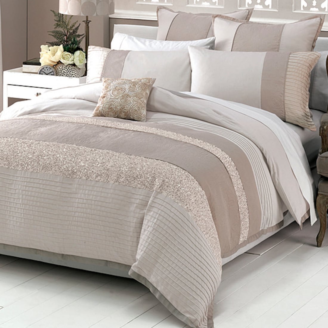 Antonia Quilt Cover Set Beige Target Australia
