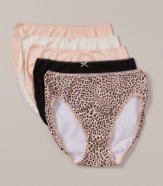 5 Pack Cotton/Elastane High Cut Briefs