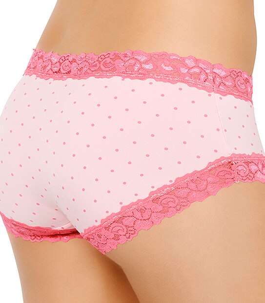 Microfibre Boyleg Brief - Pink Spot