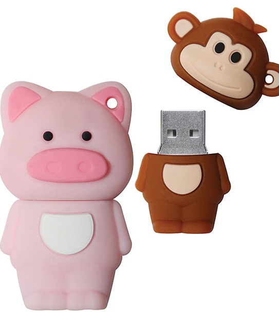 Novelty 2 Pack 8GB USB Bundle - Pig + Monkey
