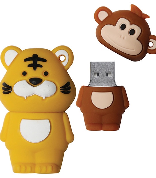 Novelty 2 Pack 8GB USB Bundle - Tiger + Monkey