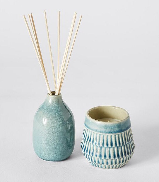 Textured Reactive Glazed Candle & Diffuser Pack