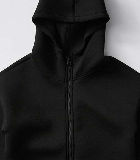 Neoprene Active Zip Thru Hoodie  - Black