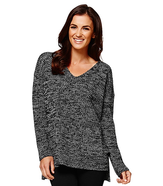 Fishermans Rib Sweater - Black/White