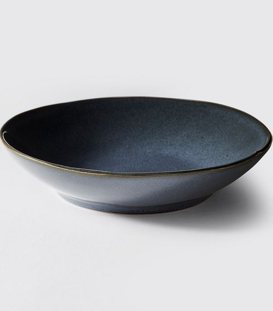 Blue Gloss Reactive Pasta Bowl