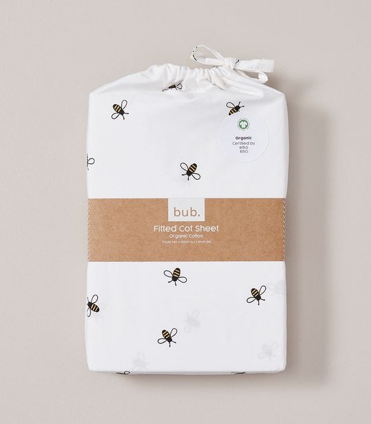 bub. Organic Cotton Fitted Cot Sheet