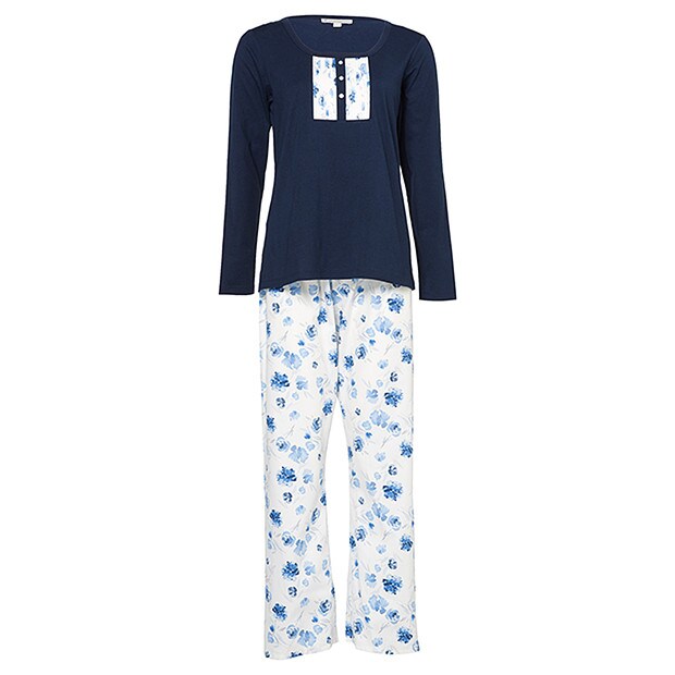 Traditional Floral Pyjama Set - Navy Traditional Floral Pyjama Set - Navy