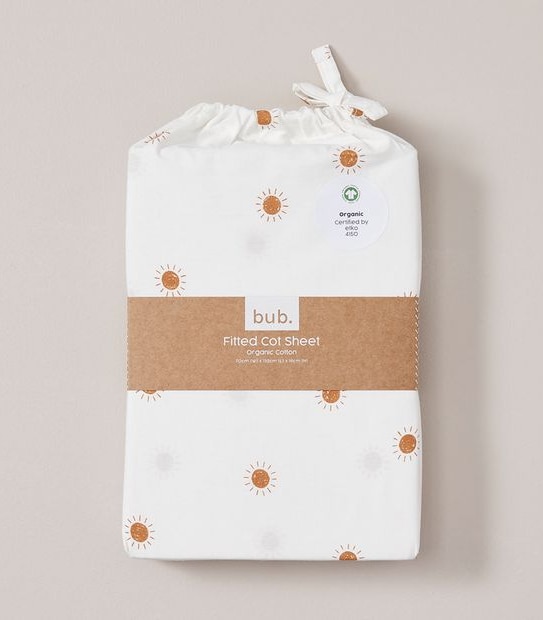 bub. Organic Cotton Fitted Cot Sheet