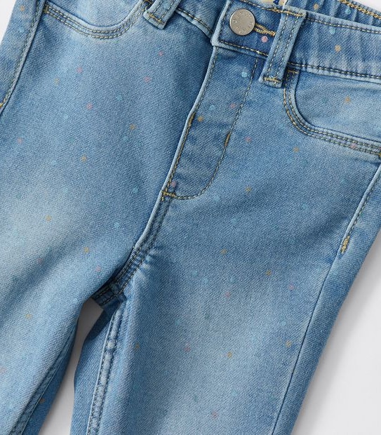 Ella Jnr Wonder Denim Polka Dot Jegging