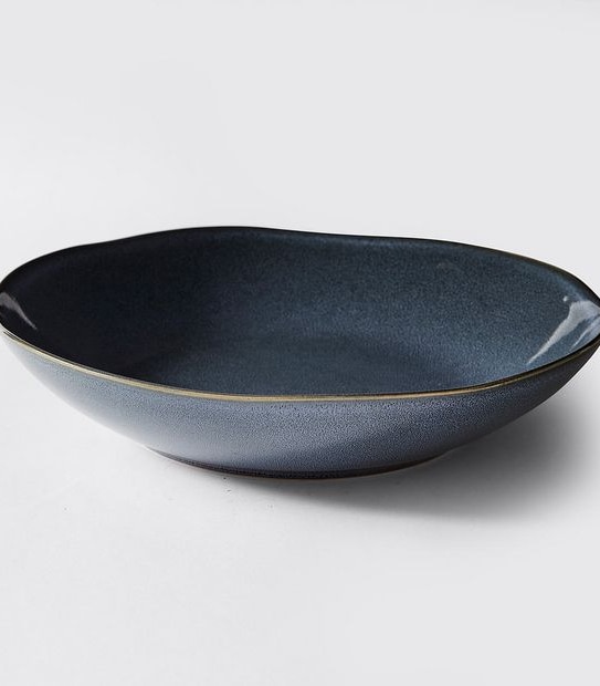 Blue Gloss Reactive 25cm Serving Bowl