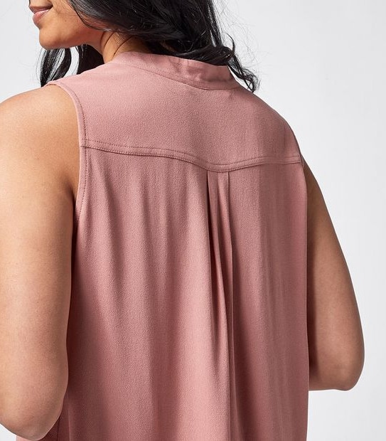 Sonia Sleeveless Notch Neck Blouse - Old Rose Pink