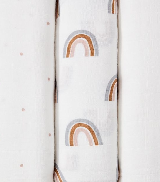 bub. 3 Pack Organic Cotton Muslin Wraps