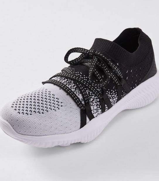 Alyssa Knit Sneakers - Black/White