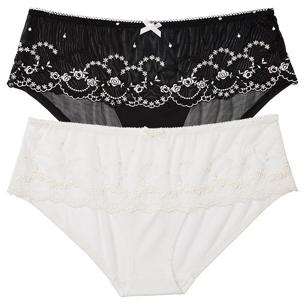 Lily Loves 2 Pack Boyleg Briefs - Black/White Lily Loves 2 Pack Boyleg Briefs - Black/White