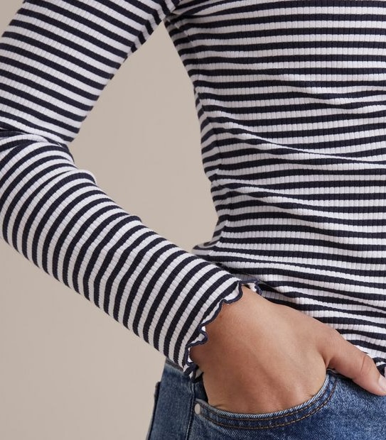 Rib Long Sleeve Top