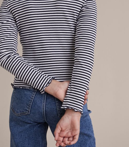 Rib Long Sleeve Top