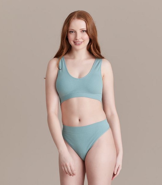 Lily Loves Plunge Rib Crop Top; Style: LCT28048