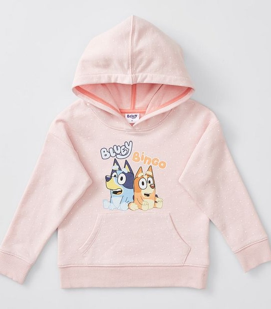 Bluey Polka Dot Pullover Hoodie - Pink