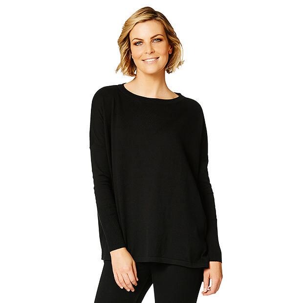 Oversized Crew Knit - Black Oversized Crew Knit - Black