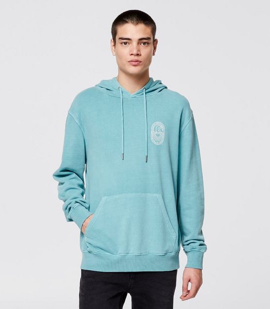 Piping Hot Wave Pullover Hoodie - Teal