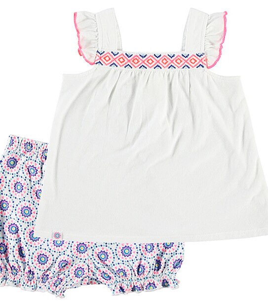 Girls' Flutter Sleeve Top And Shorts Set