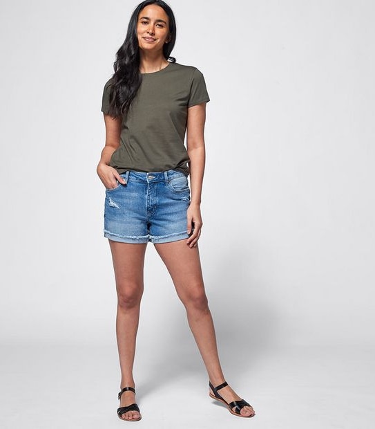 Cut Off Denim Shorts 