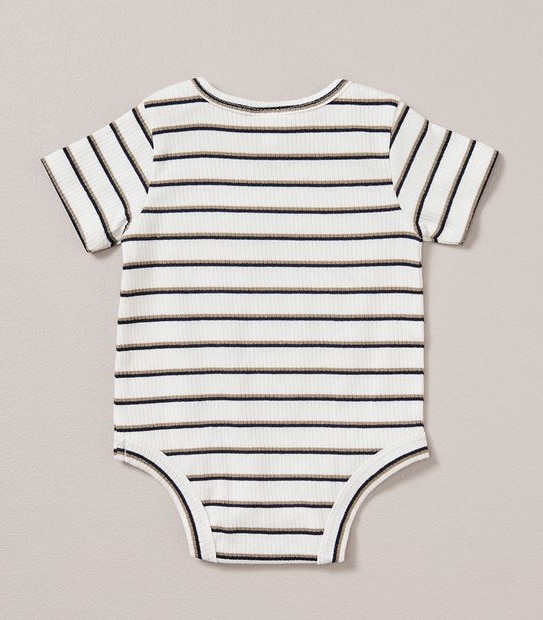 Baby Organic Cotton Rib Stripe Bodysuit