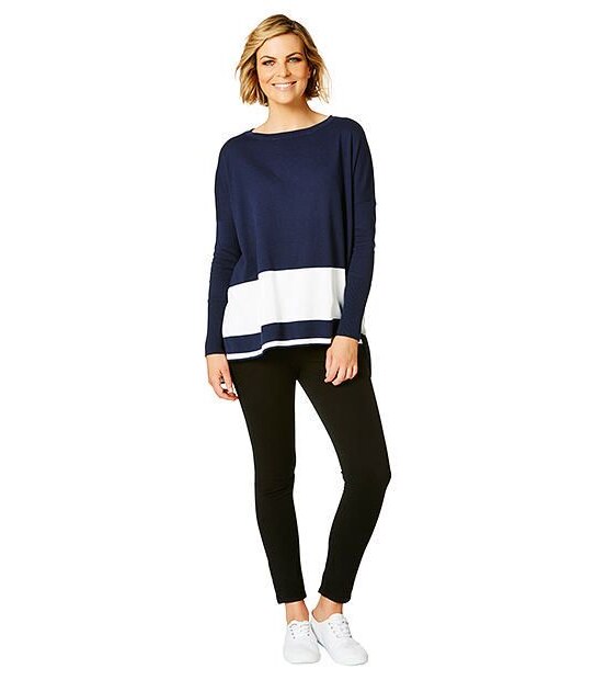 Oversized Crew Knit - Peacoat 3 of 5