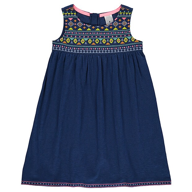 Girls' Sleeveless Embroidered Dress 