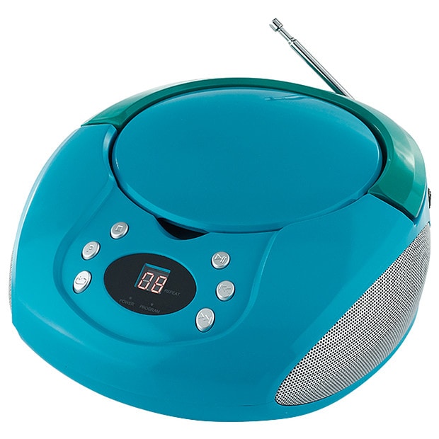 Portable Boombox CD Player AM FM Radio AUX FOR MP3 Connection Green AC