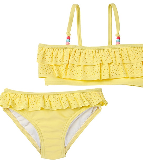 Girls' 2 Piece Laser Cut Frill Bathers