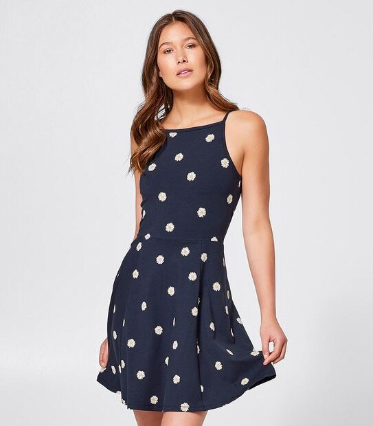 Lily Loves Skater Dress - Navy Daisy