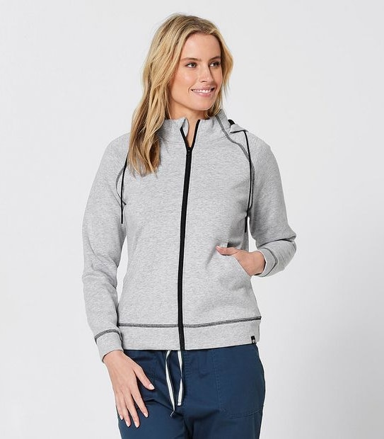 Piping Hot Technical Zip Through Jacket - Grey Marle