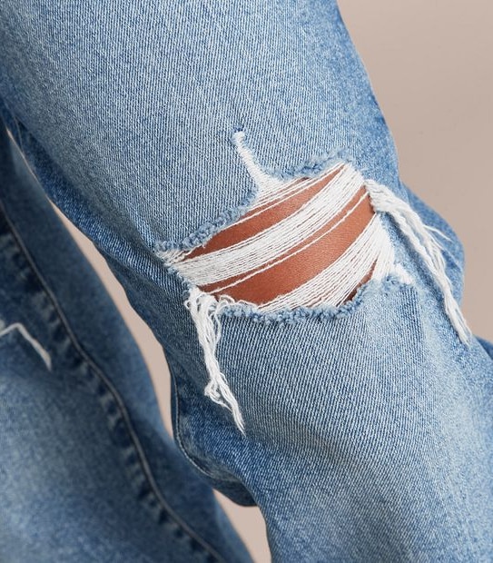 Harper High Rise Crop Length Distressed Barrel Leg Jeans